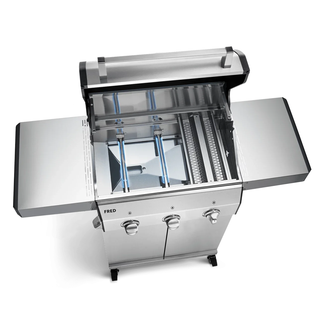 BURNHARD FRED Basic Gasgrill 3-Brenner in der Farbe Edelstahl mit Gusseisenrost von BURNHARD