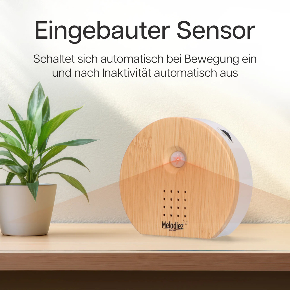 Melodiez Nature Box helles Holz - natürliche Entspannung auf Knopfdruck 4 Naturklänge in einer Box von Melodiez