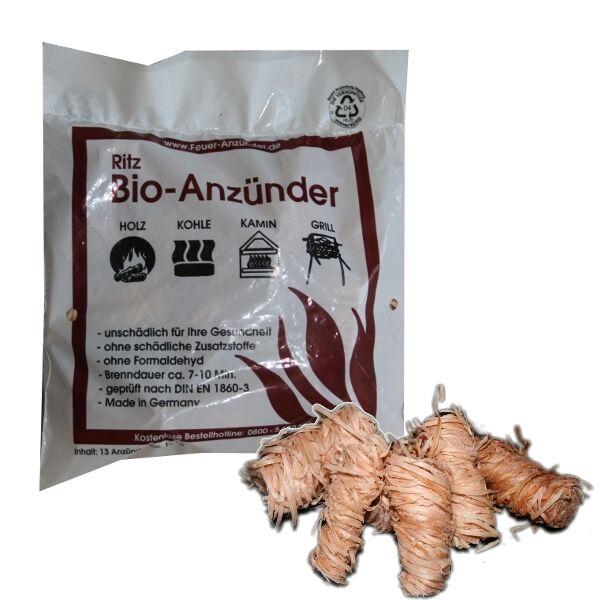 325 Ritz Bio Kamin & Grill Anzünder + 300ml Kaminscheiben Reiniger + Streichhölzer 50er Pack von Feuer-Anzünder.de