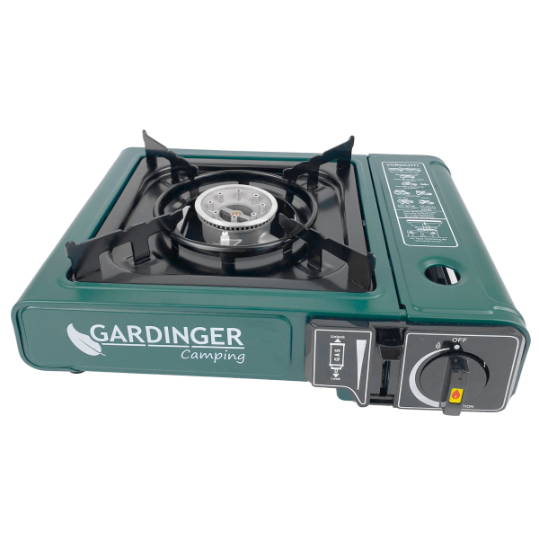 GARDINGER Camp Allgas Gaskocher mit Edelstahl Heizaufsatz - Kochen und Heizen in einem praktischen Outdoor Bundle von HUW24