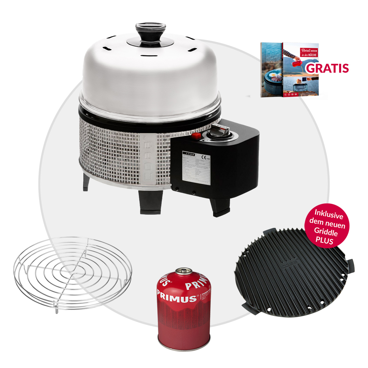 COBB Gas DELUXE 2.0 Grill Multifunktionsküche inkl. Cobb Bratenrost + Kartusche von Cobb