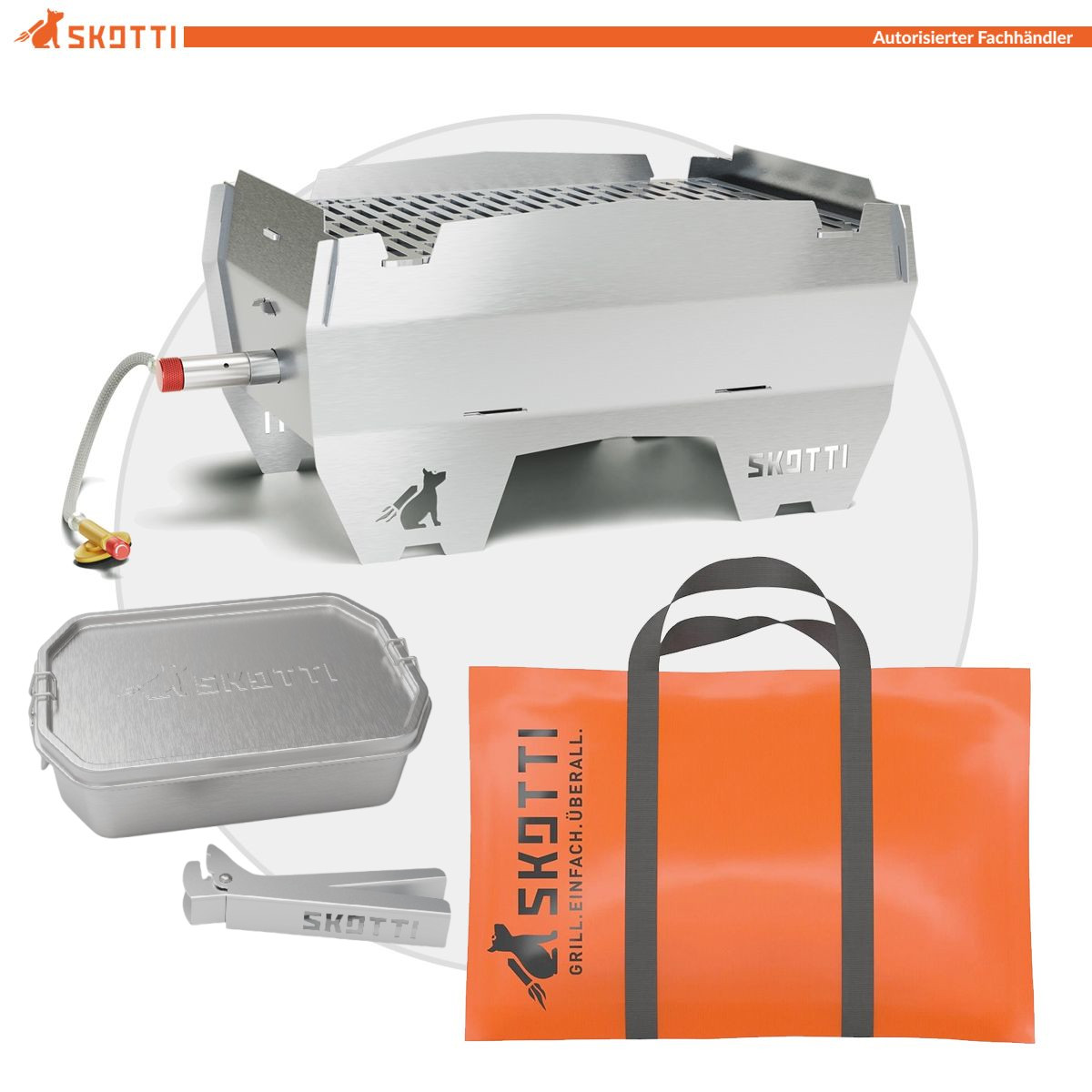 SKOTTI Grill 2.0 aus Edelstahl + BOKS 1 Liter aus Edelstahl SKOTTI Grill 2.0 aus Edelstahl + BOKS 1 Liter aus Edelstahl