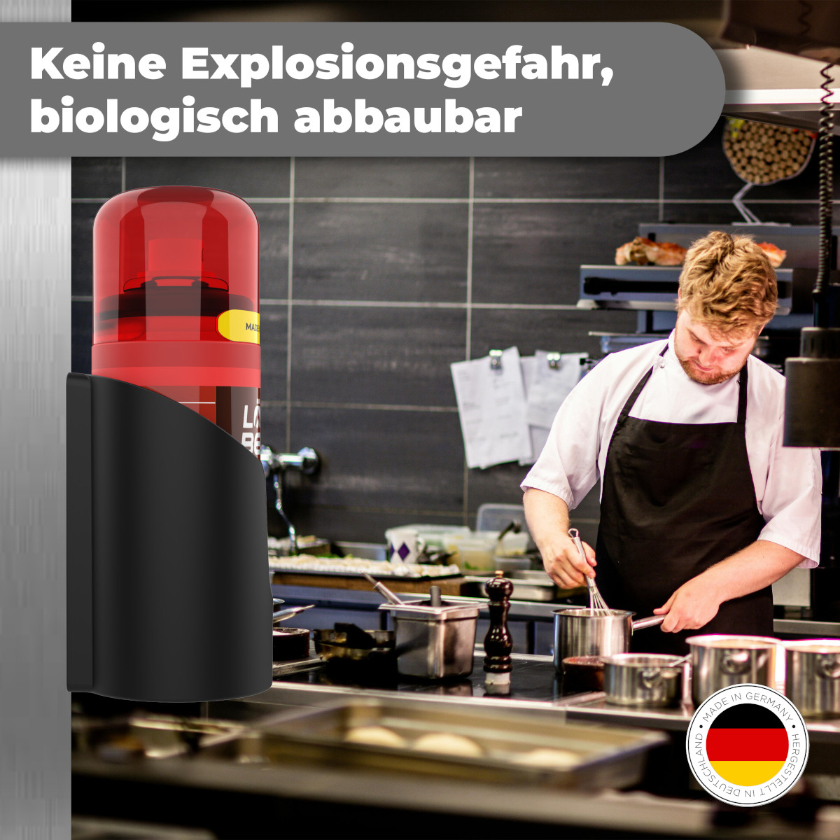 LöschBereit tragbarer Fettbrandlöscher für Camper - Grill - Küche - Werkstatt 150ml