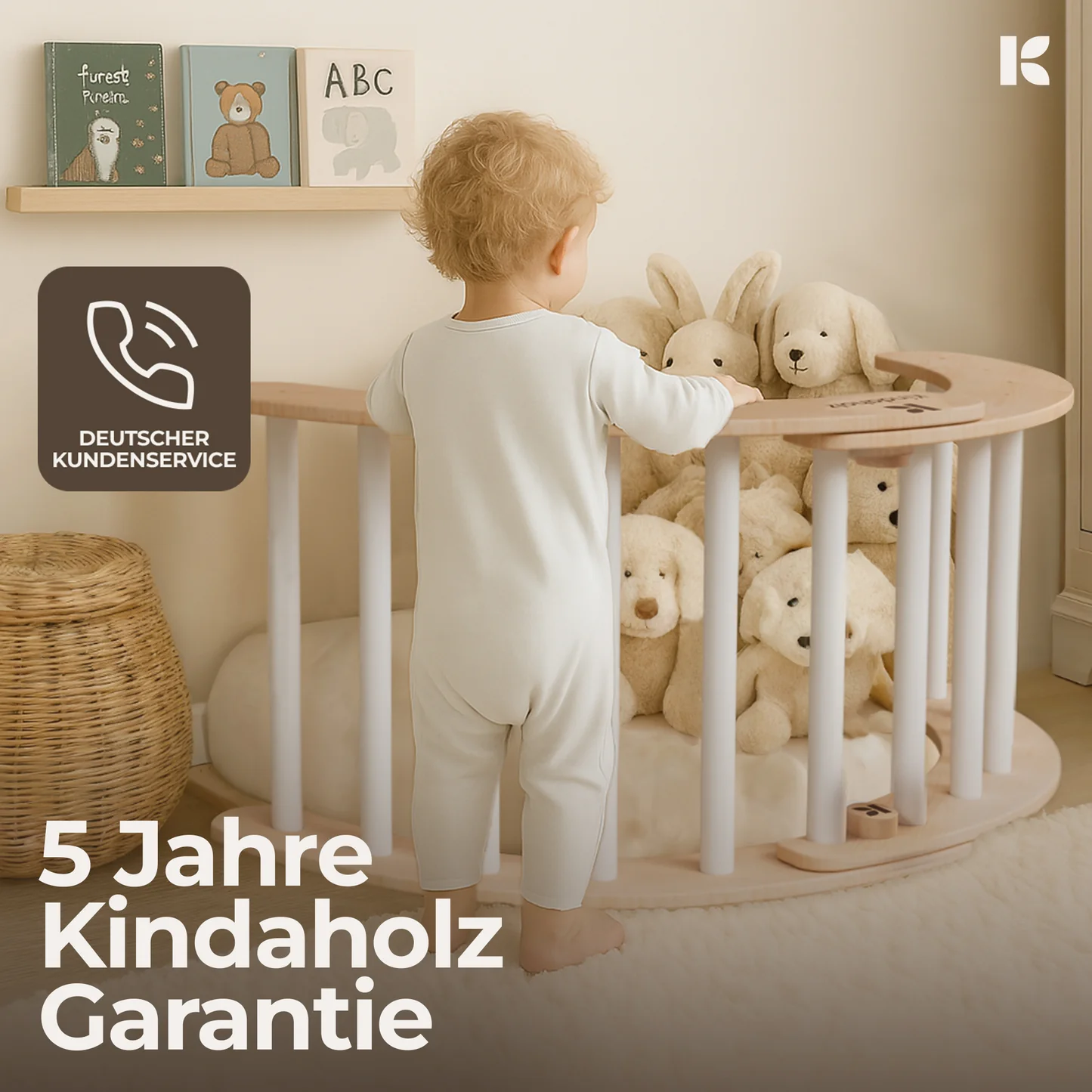 Kindaholz NINA Kletterbogen Weiß Indoor Kletterbogen aus FSC Holz von Kindaholz