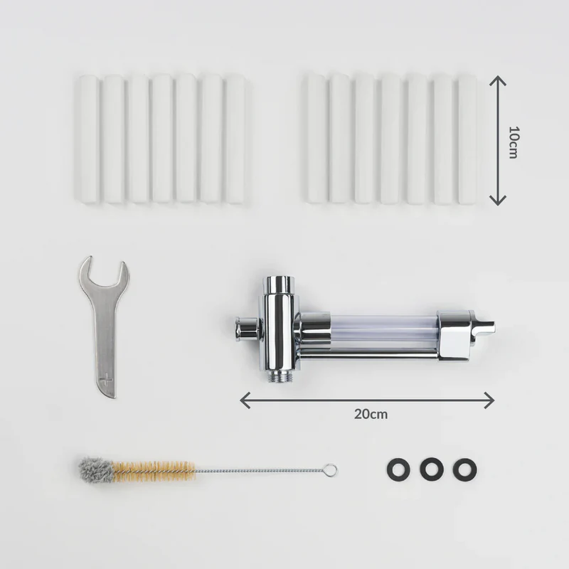 Starterset Salzdusche mit Base+ und 14 PURE Salz Sticks aus naturreinem Meersalz - Made in Germany von shower+