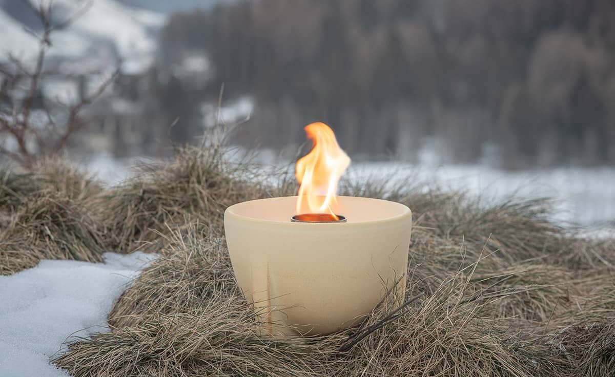 Schmelzfeuer Outdoor CeraNatur - Die windsichere Gartenfackel zum Kerzen-Recyceln - SFD von DENK Keramik