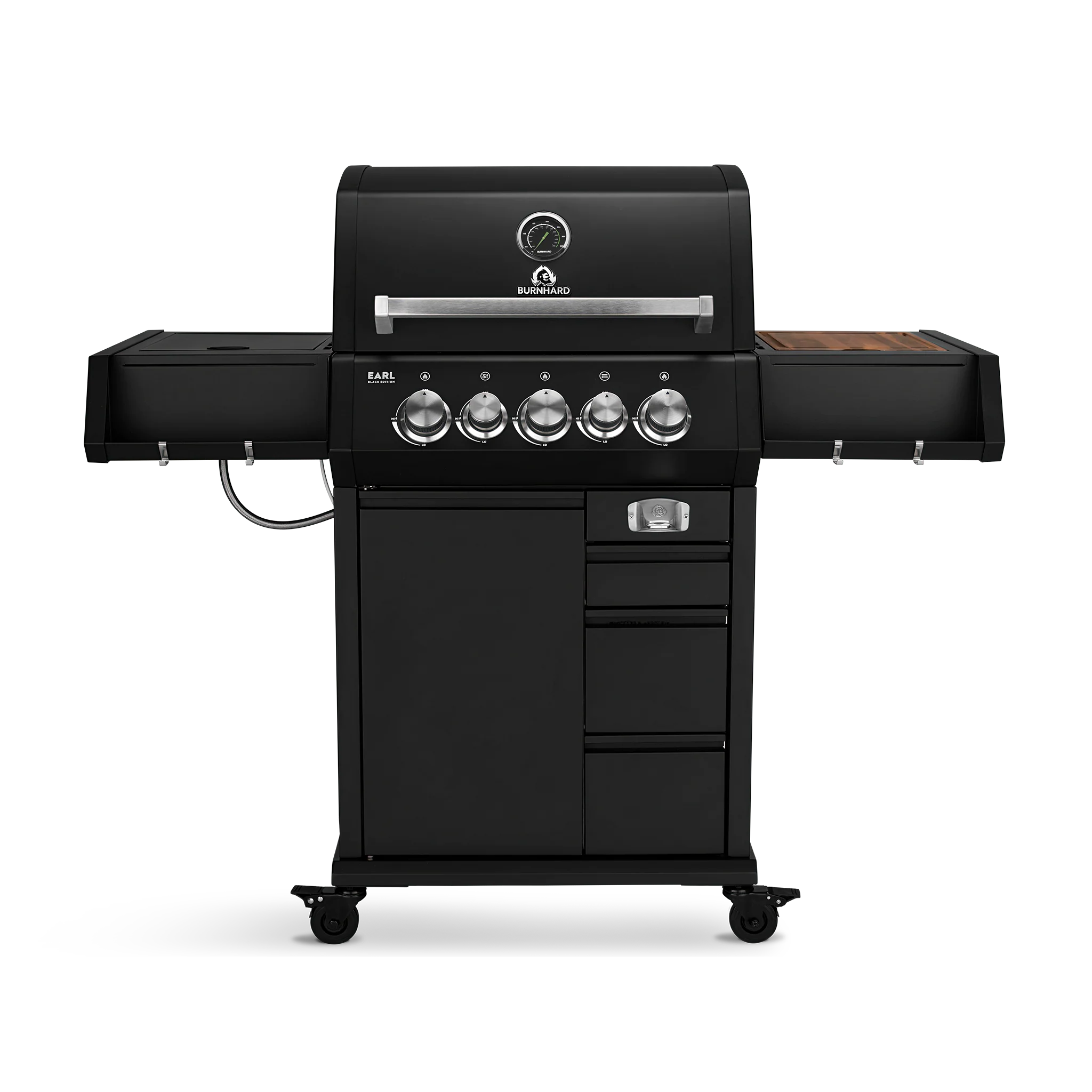 BURNHARD EARL Premium-Gasgrill 3-Brenner in der Farbe Schwarz mit Edelstahlrost BURNHARD EARL Premium-Gasgrill 3-Brenner in der Farbe Schwarz mit Edelstahlrost