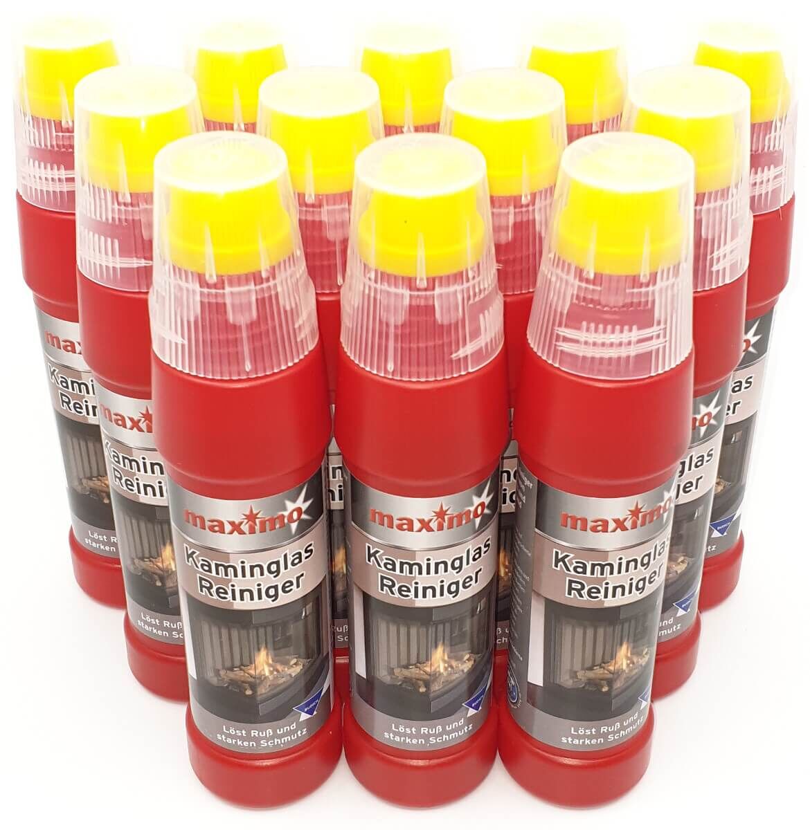 12x Spezial maximo Gel Kaminglas Reiniger gegen Ruß und Schmutz inkl. integrierter Bürste je 200ml von maximo 12x Spezial maximo Gel Kaminglas Reiniger gegen Ruß und Schmutz inkl. integrierter Bürste je 200ml von maximo