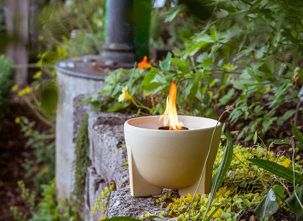 Schmelzfeuer Outdoor CeraNatur - Die windsichere Gartenfackel zum Kerzen-Recyceln - SFD von DENK Keramik