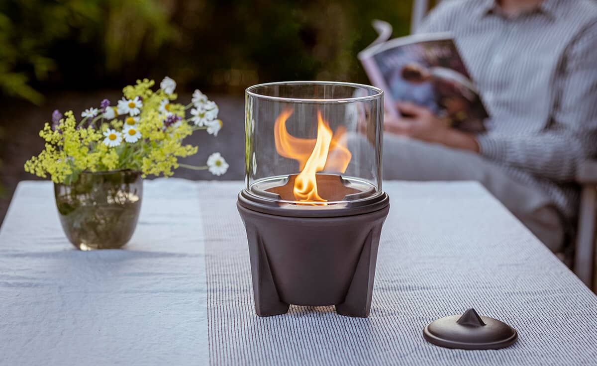 DENK Keramik Schmelzfeuer Outdoor CeraLava mit Lichtglas-Aufsatz ~ SFC+LGA von DENK Keramik