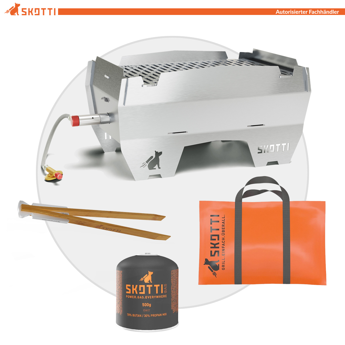 SKOTTI Grill 2.0 + TONGS + 1x SKOTTI Gas SKOTTI Grill 2.0 + TONGS + 1x SKOTTI Gas