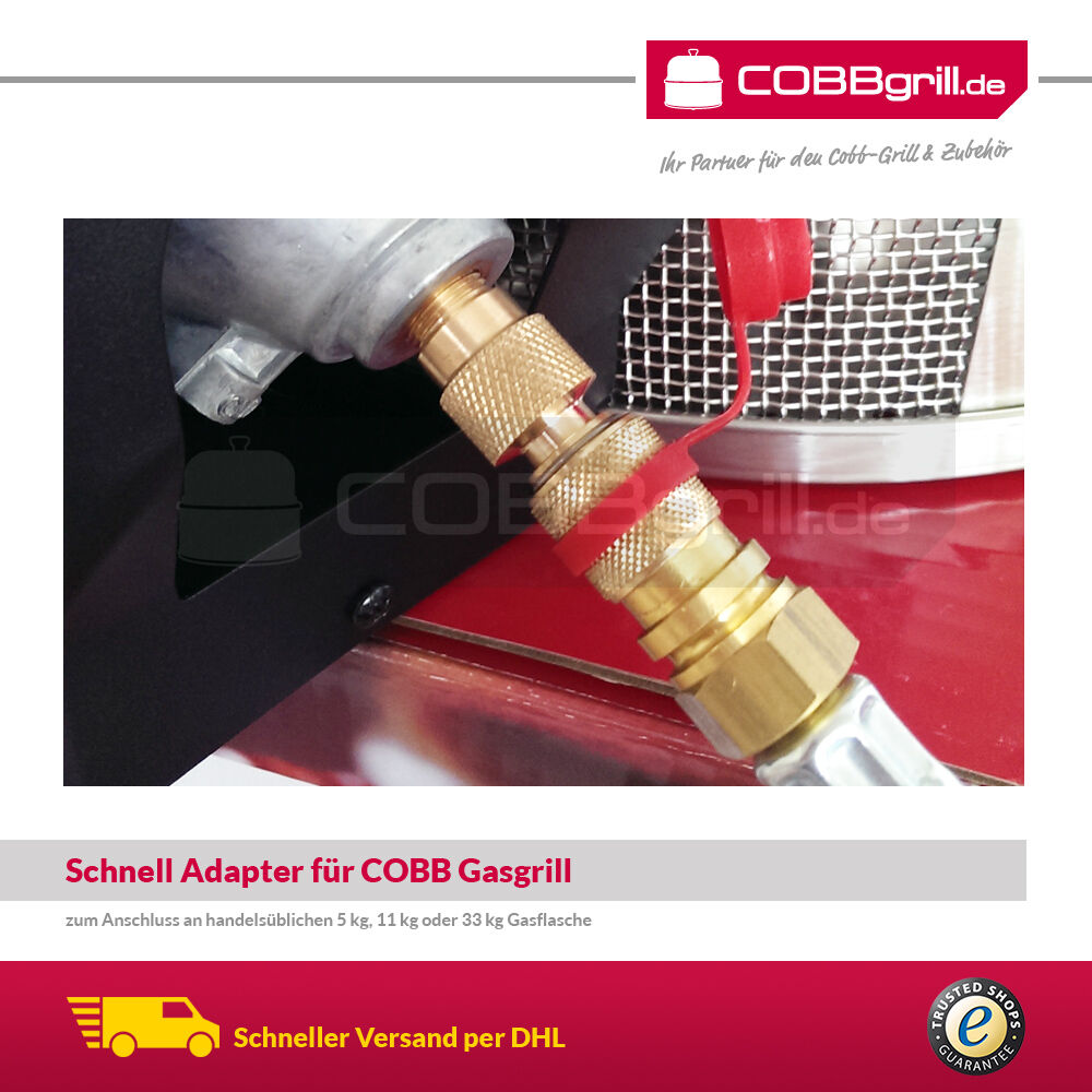 2m Adapter Set für Cobb Gas DELUXE 2.0 + SKOTTI zum Anschluss auf 5kg - 11kg Gasflasche (CG2000) von GOK