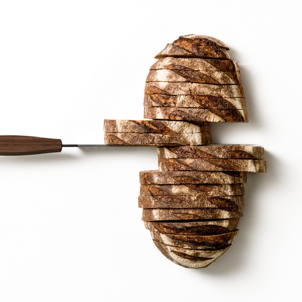 HORL® Brotmesser Nussbaum mit Triple Pro Cut Wellenschliff und Massivholzgriff 24 cm Klinge