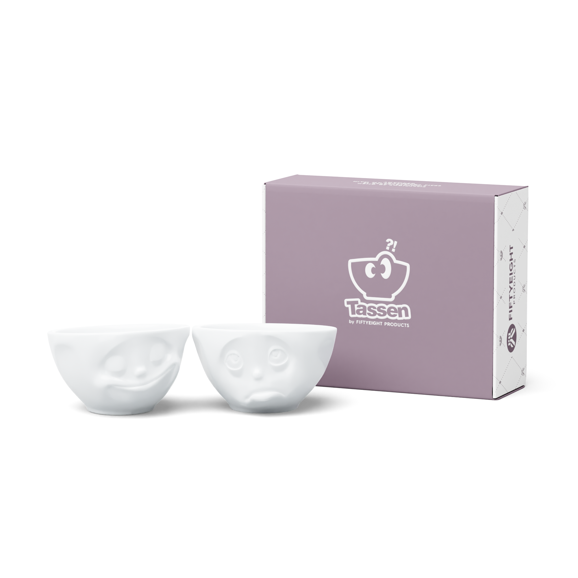 58products | Mittleres Schälchen Set Nr. 2 Glücklich & Och bitte in weiß 200 ml | Made in Germany von 58products
